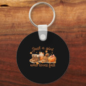 Porte-clés Just A Girl Who Loves Fall Pumpkin Cozy Autumn Wom (Recto)