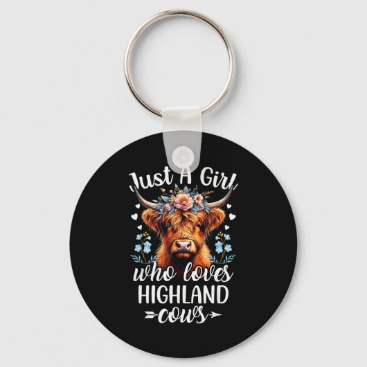 Porte-clés Just A Girl Who Loves Highland Cows Scottish Highl (Recto)
