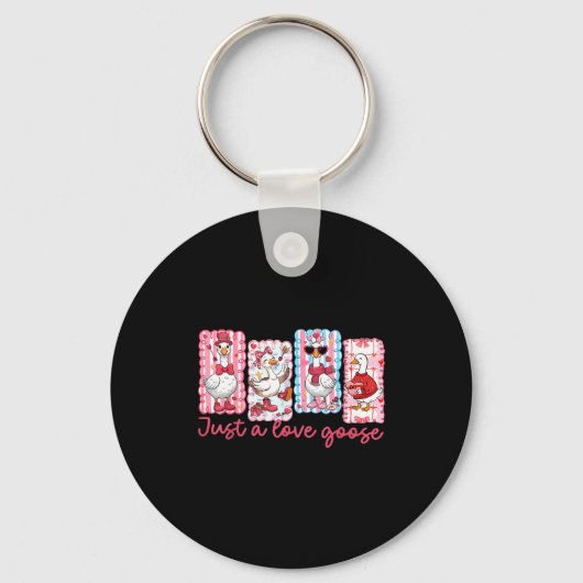 Porte-clés Just A Love Goose Cute Valentine Geese Coquette Wo (Recto)