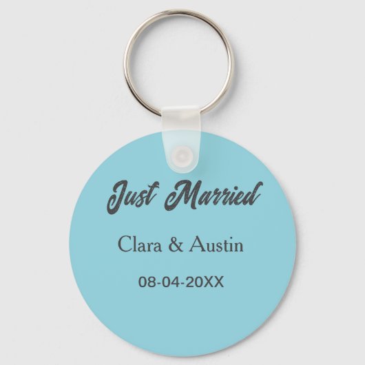 Porte-clés Just Married add couple name date year wedding sim (Recto)