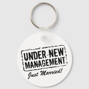 Porte-clés Just Married Timbre sous nouvelle dir