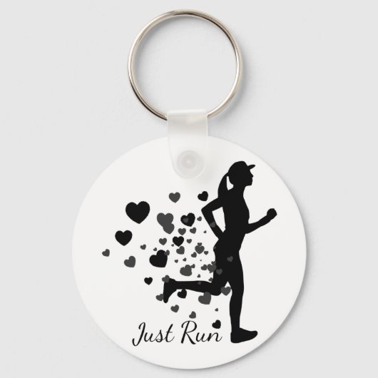 Porte-clés Just Run Fun Love Running Heart (Recto)