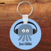 Porte-clés Juste Chillin' Blue Jellfish avec casques (Recto)