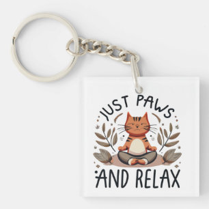 Porte-clés Juste des pattes et relaxer Yoga Cat