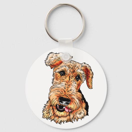 Porte-clés Juste l'Airedale Terrier (Recto)