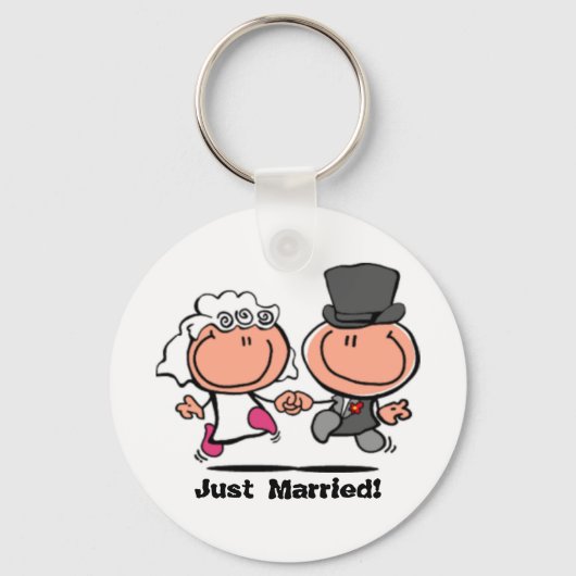 Porte-clés Juste marié mariage couple dessin Porte - clé (Recto)