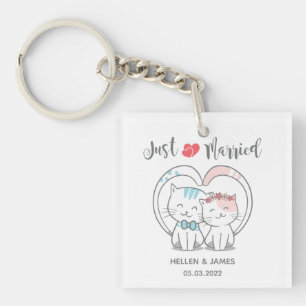 Porte-clés Juste marié Mariage de chat