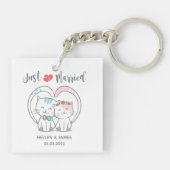 Porte-clés Juste marié Mariage de chat (Dos)