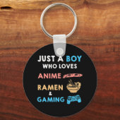 Porte-clés Juste un garçon qui aime Anime Ramen et jeu Ga amu (Recto)
