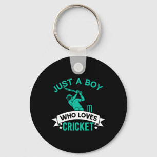 Porte-clés Juste un garçon qui aime joueur de cricket drôle d
