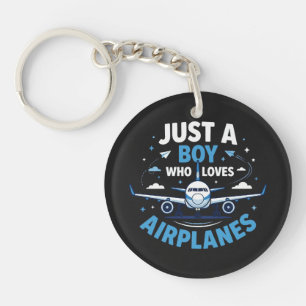 Porte-clés Juste un garçon qui aime les avions