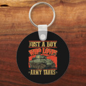 Porte-clés Juste Un Garçon Qui Aime Les Chars D'Armée Une Chi (Recto)