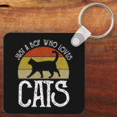 Porte-clés Juste un garçon qui aime les chats (Verso)