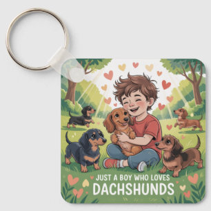 Porte-clés Juste Un Garçon Qui Aime Les Dachshunds