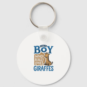 Porte-clés Juste un garçon qui aime les girafes design de che