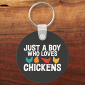 Porte-clés Juste un garçon qui aime les poulets amusants amat (Recto)