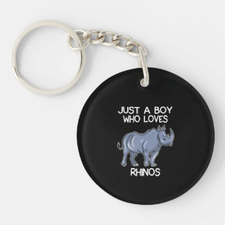 Porte-clés Juste Un Garçon Qui Aime Rhinos Lover Cadeau Rhino