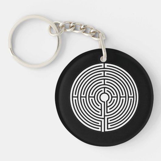 Porte-clés Juste un labyrinthe en noir (Devant)