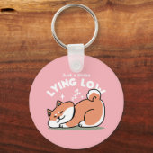 Porte-clés Juste un Shiba allongé bas : mignonne conception S (Recto)