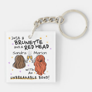 Porte-clés "Juste une Brunette et une tête rouge" Porte - clé