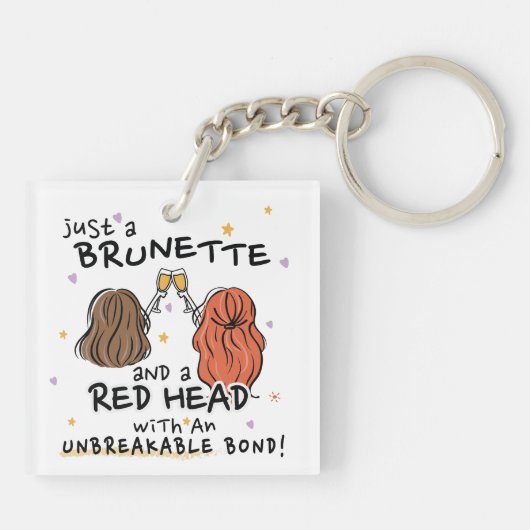 Porte-clés "Juste une Brunette et une tête rouge" Porte - clé (Dos)