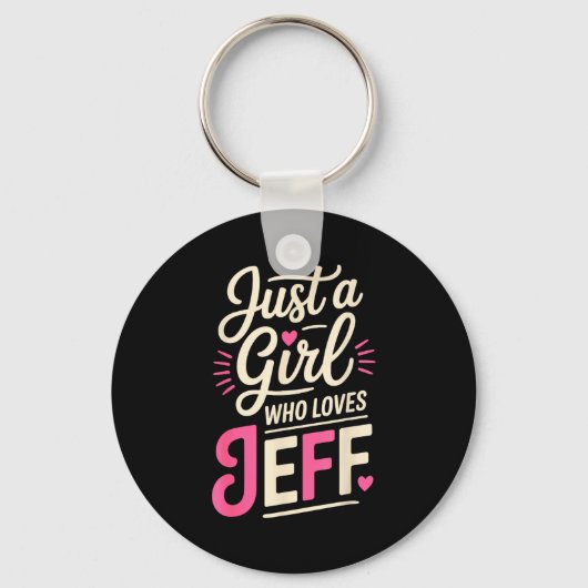 Porte-clés Juste une fille qui aime Jeff (Recto)