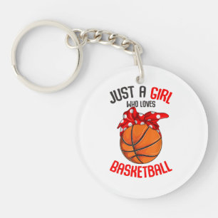 Porte-clés Juste une fille qui aime la fille de basket-ball