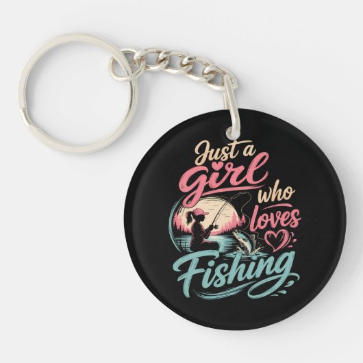 Porte-clés Juste Une Fille Qui Aime La Pêche (Devant)