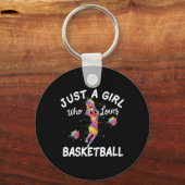 Porte-clés Juste Une Fille Qui Aime Le Basket-Ball (Recto)