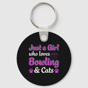 Porte-clés Juste Une Fille Qui Aime Le Bowling Et Les Chats D