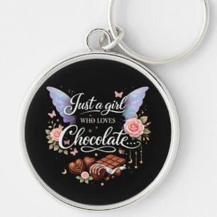 Porte-clés Juste une fille qui aime le chocolat