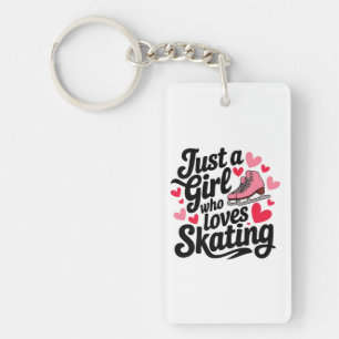 Porte-clés Juste une fille qui aime le patinage