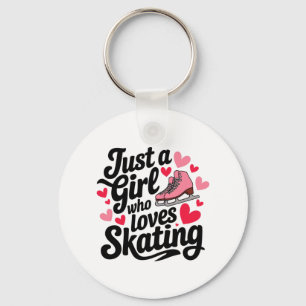 Porte-clés Juste une fille qui aime le patinage