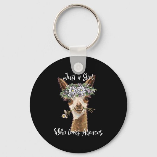 Porte-clés Juste une fille qui aime les Alpacas (Recto)