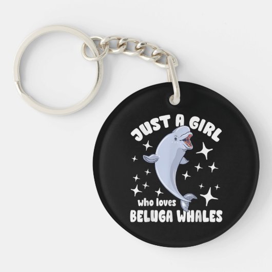 Porte-clés Juste une fille qui aime les baleines blanches (Devant)