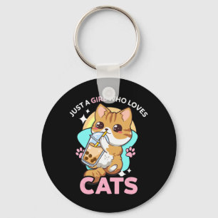 Porte-clés Juste Une Fille Qui Aime Les Chats Boba Bubble Mil