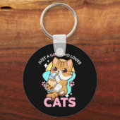 Porte-clés Juste Une Fille Qui Aime Les Chats Boba Bubble Mil (Recto)