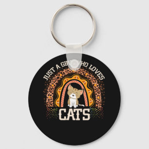 Porte-clés Juste une fille qui aime les chats Boho Amoureux d