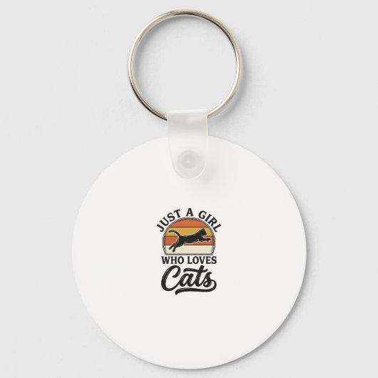 Porte-clés Juste une fille qui aime les chats Design de chat (Recto)