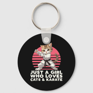 Porte-clés Juste Une Fille Qui Aime Les Chats Et Le Karaté. F
