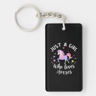Porte-clés Juste une fille qui aime les chevaux