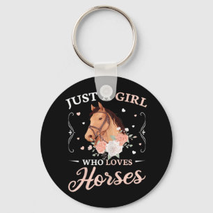 Porte-clés Juste Une Fille Qui Aime Les Chevaux Filles Mignon