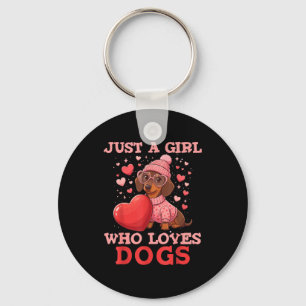 Porte-clés Juste Une Fille Qui Aime Les Chiens Cute Dachshund