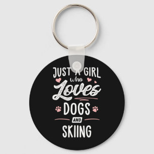 Porte-clés Juste Une Fille Qui Aime Les Chiens Et Le Ski Cade
