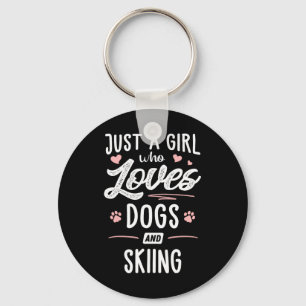 Porte-clés Juste une fille qui aime les chiens et le ski Cade