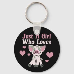 Porte-clés Juste une fille qui aime les cochons