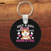 Porte-clés Juste Une Fille Qui Aime Les Cochons De Guinée (Recto)