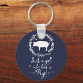 Porte-clés Juste une fille qui aime les cochons Silhouette (Recto)