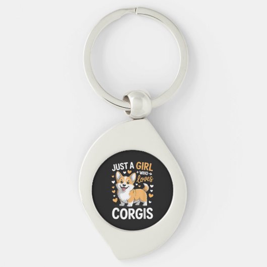 Porte-clés Juste une fille qui aime les Corgis (Devant)