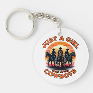 Porte-clés Juste une fille qui aime les cow-boys